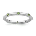 thumbnail image 1 of Sterling Silver Stackable Peridot Ring - .13 cwt - Size 5, 1 of 2