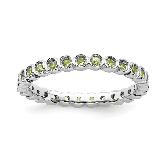 Sterling Silver Stackable Peridot Ring - .43 cwt - Size 7