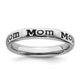 thumbnail image 1 of Sterling Silver Stackable Polished Enameled Mom Ring - 3.3 Grams - Size 5, 1 of 2