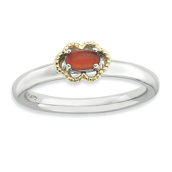 Sterling Silver Stackable Red Agate 2.25mm Ring, size 7