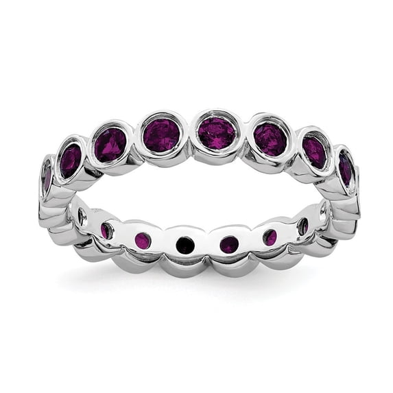 Sterling Silver Stackable Rhodolite Garnet Ring - 1.46 cwt - Size 5