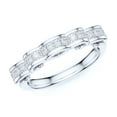 thumbnail image 1 of Sterling Silver Stackable Ribbon Simulated Round Brilliant Cut Diamonds Matching Wedding Ring Bridal Set (6), 1 of 6