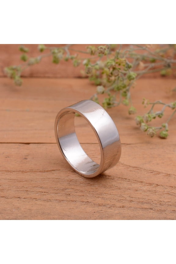 Sterling Silver Stacking Ring Flat 925 Silver Wedding Band | Comfortable Elegant Stackable Design by