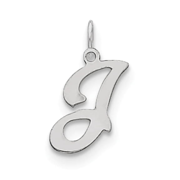 925 Sterling Silver Solid Polished Stamped Letter Name Personalized Monogram Initial J Charm 20x12mm Wide Pendant Neckla
