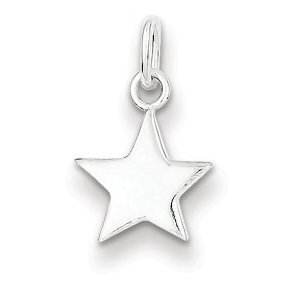 925 Sterling Silver Solid Polished Star Charm 15x10mm Wide Pendant Necklace for Women - 2.0 Grams