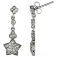 thumbnail image 1 of Sterling Silver Star Dangle Earrings w/ Brilliant Cut CZ Stones, 1 in. (26 mm) tall, 1 of 1