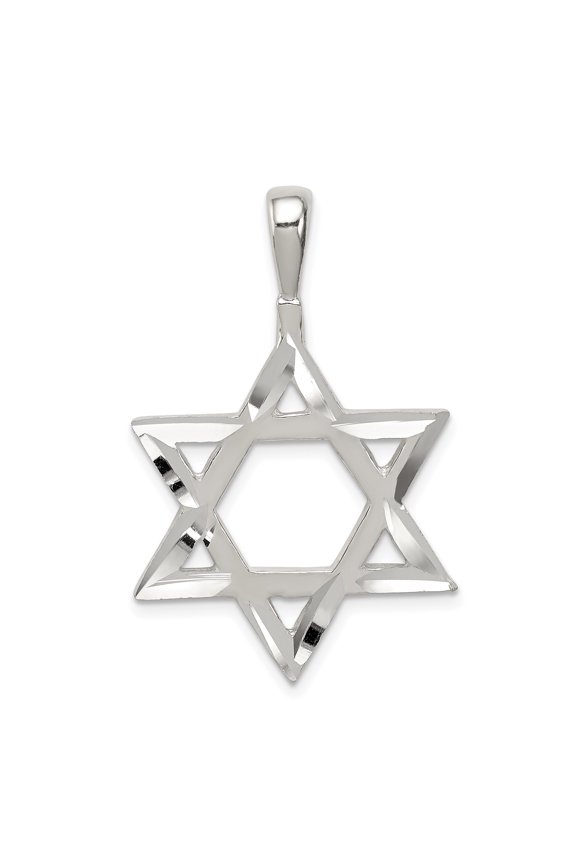 Sterling Silver Star of David Necklace for Men and Women, Openwork Six-Pointed Jewish Symbol Pendant, Religious Faith Judaica Jewelry, Unisex Spiritual Accessory