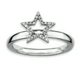 thumbnail image 1 of Sterling Silver Star Diamond Ring, 1 of 6