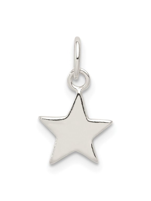 Sterling Silver Star Pendant Charm for Women or Unisex, Five Point Celestial Inspirational Jewelry for Necklaces or Bracelets, Minimalist 925 Design for Everyday Wear