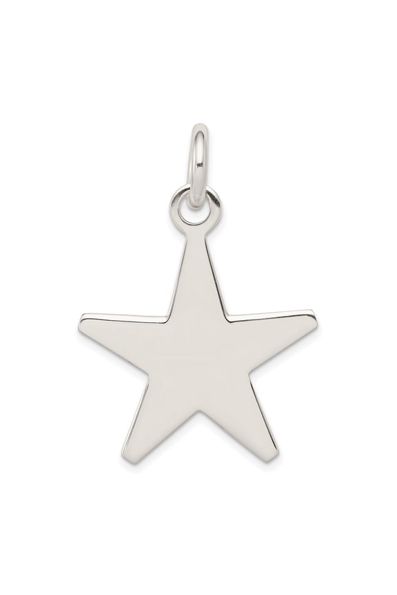 Sterling Silver Star Pendant Charm for Women and Unisex Wear, Minimalist Five-Point Design, Celestial Jewelry Symbolizing Hope, Inspiration, and Guidance for Necklaces or Bracelets