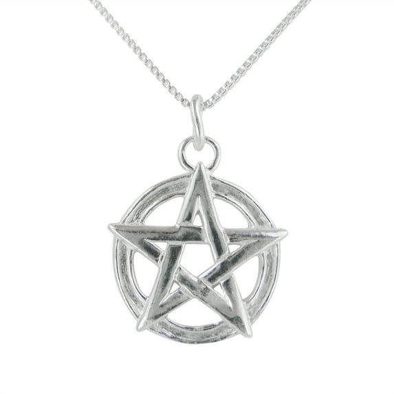 Sterling Silver Star Pentagram Pendant Necklace