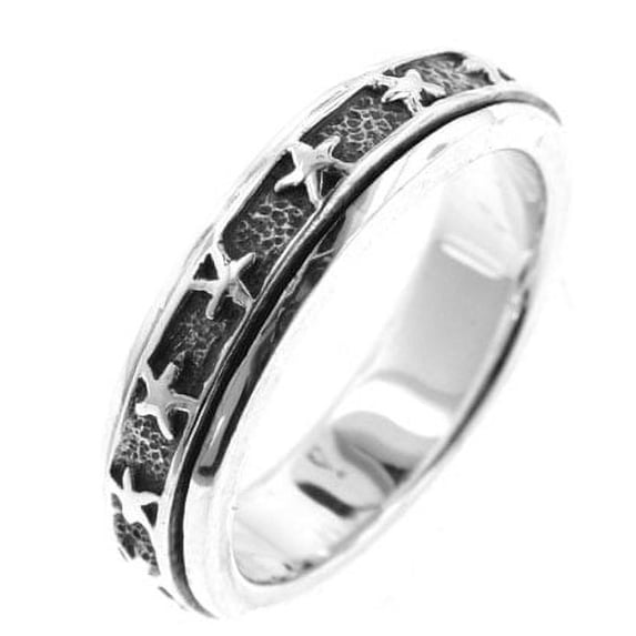 Sterling Silver Star Spinner Motion Band Ring