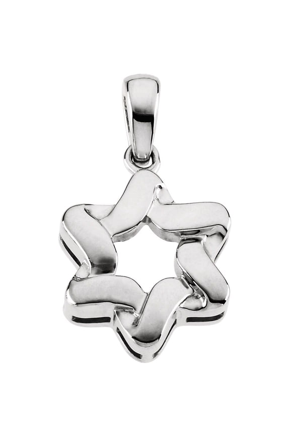 Sterling Silver Star of David Religious Jewish Judaica Pendant Fine Jewelry for Women Gifts for Her (23x17.5mm)
