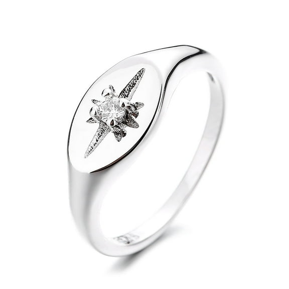 Sterling Silver Starburst Ring with Preciosa Crystals