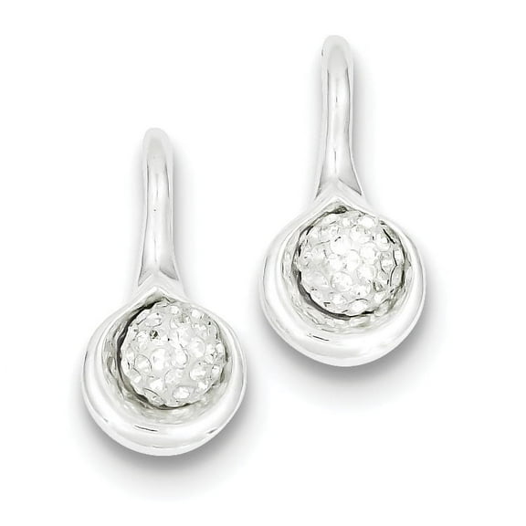 Sterling Silver Stellux Crystal Ball Post Dangle Earrings