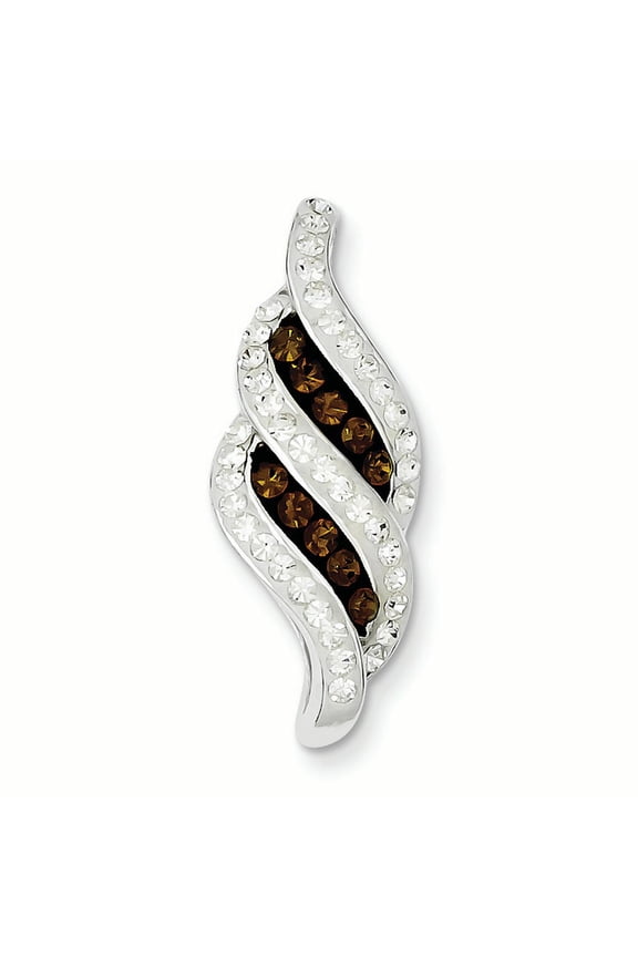 Sterling Silver Stellux Crystal Fancy Swirl Slide Pendant QP2507