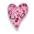 thumbnail image 1 of Sterling Silver Stellux Crystal Pink Heart Slide Pendant Charm, 1 of 2