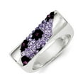 thumbnail image 1 of Sterling Silver Stellux Crystal Purple Animal Print Ring - Size 7 - Measures 7.75mm Wide, 1 of 3
