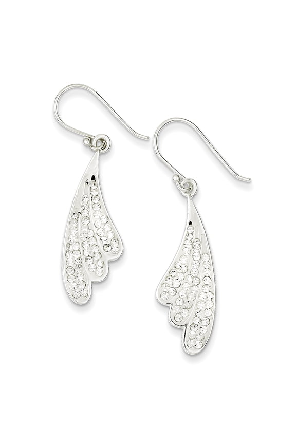 Sterling Silver Stellux Crystal Wing Dangle Earrings