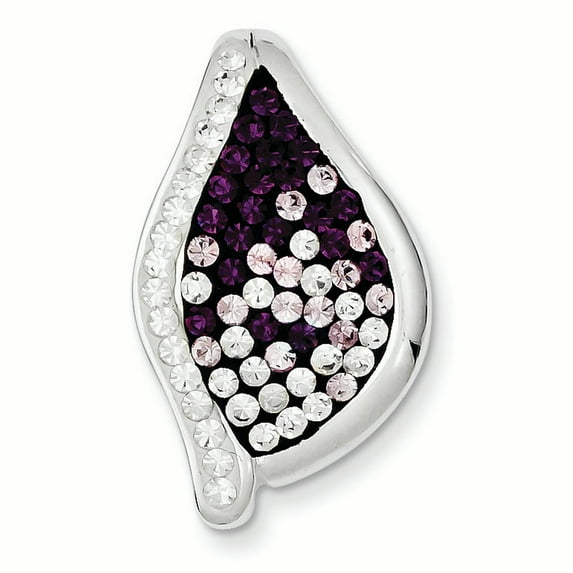 Sterling Silver Stellux White & Purple Crystal Fancy Pendant QP2502