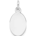 thumbnail image 1 of Sterl Silver Rh-plt Engraveable Oval Polished FrontSatin Back Disc Charm Sterling Engravable Fits Beautiful Luxurious Polished Inspired by artistry and crafted with passion, 1 of 4