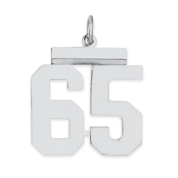 Sterling Silver Sterling/Silver Polished Number 65 Charm Pendant