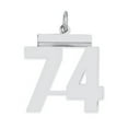 thumbnail image 1 of Sterling Silver Sterling/Silver Rhodium-Plated Polished Number 74 Charm (21 X 16) Made In United States qms74, 1 of 2