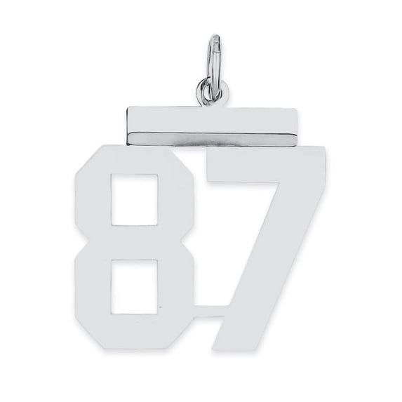 Sterling Silver Sterling/Silver Rhodium-Plated Polished Number 87 Charm (21 X 16) Made In United States qms87