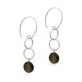 thumbnail image 1 of Sterling Silver Stone Drop Circle Links on Oval Hook, Round Smoky, 1 of 1