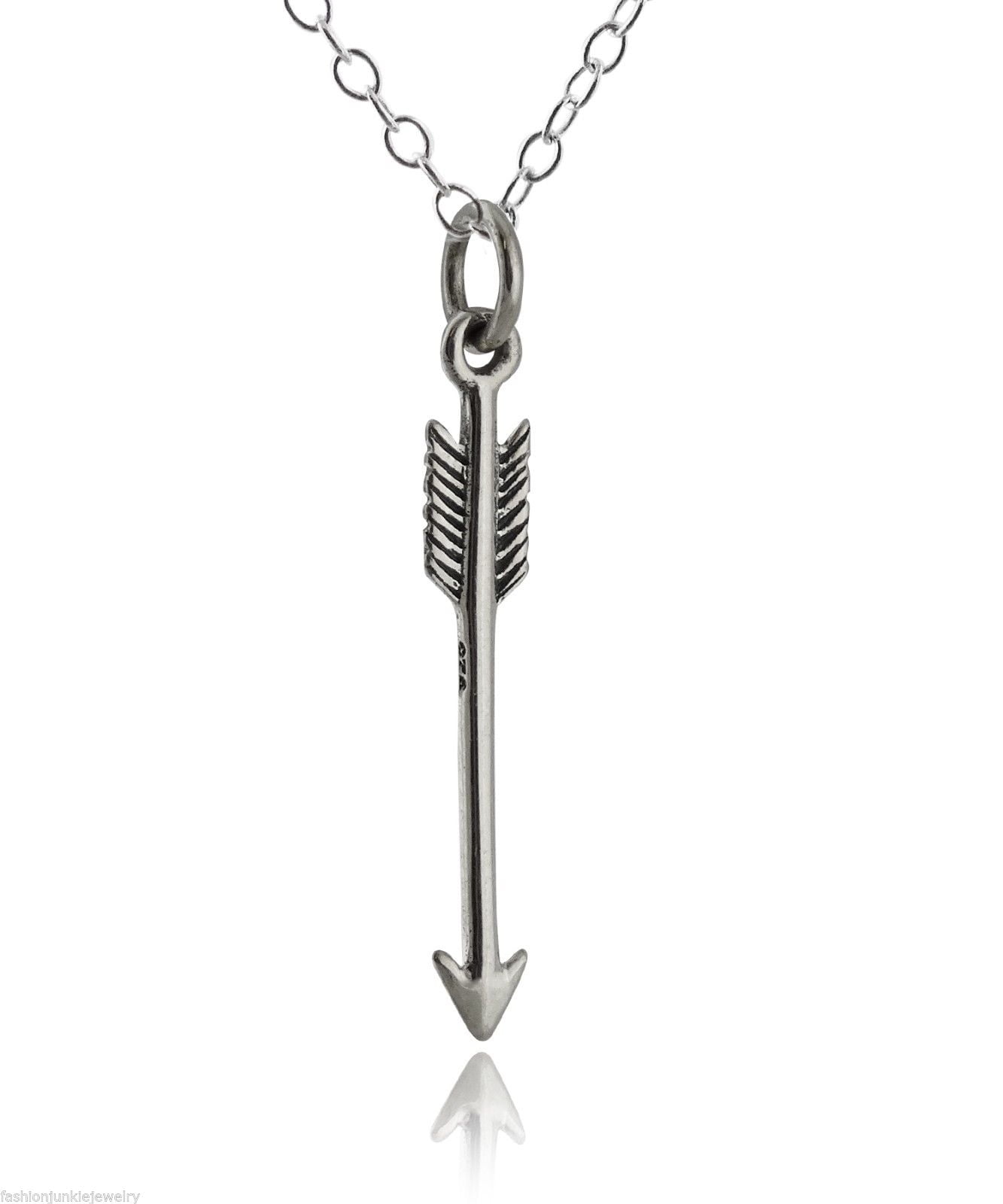 Sterling Silver Straight Arrow Pendant Necklace
