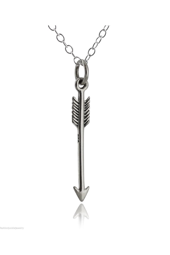 Sterling Silver Straight Arrow Pendant Necklace