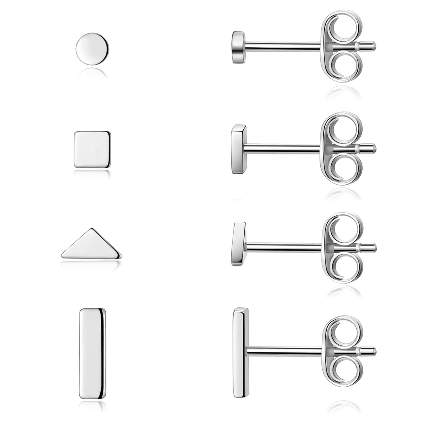 Small silver bar earrings deals