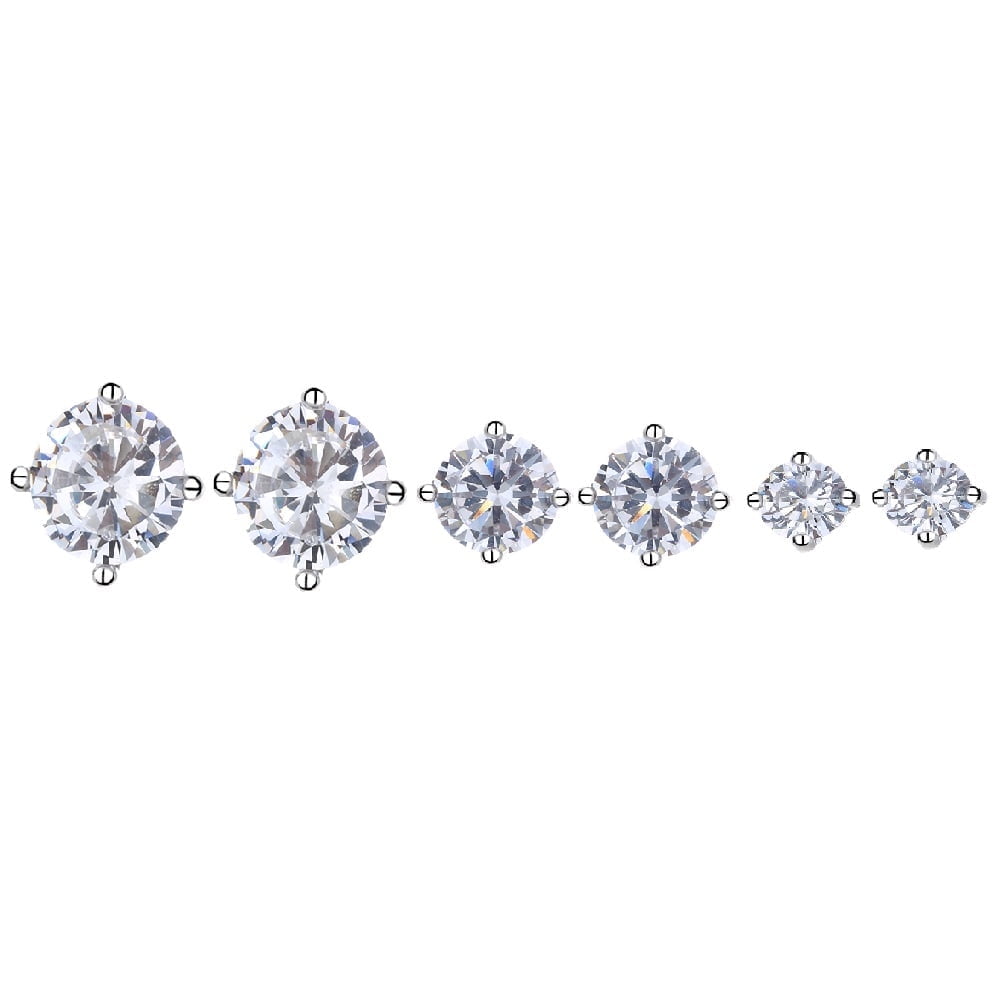 Walmart discounts of Sterling Silver Stud Set (Set of 3) with crystals