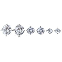 Sterling Silver Stud Set (6 piece Set) with simulated Diamonds