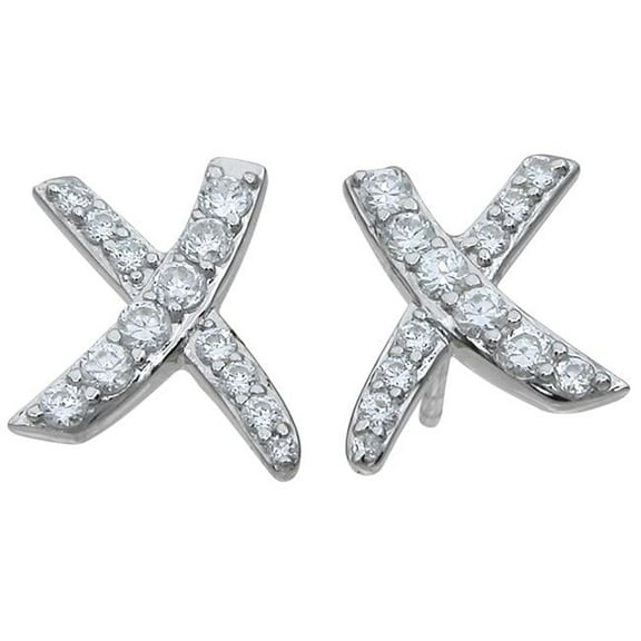 Sterling Silver Stud X-Earrings