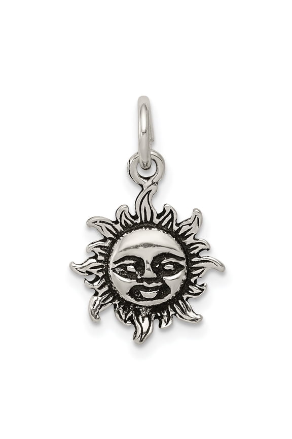 Sterling Silver Sun Face Pendant for Women or Unisex, Celestial Medallion with Radiant Human Design, Boho Spiritual Amulet, Nature-Inspired 925 Jewelry Symbolizing Positivity and Energy