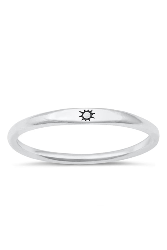 Sterling Silver Sun Ring .925 Stacking Band Jewelry Female Male Unisex Size 5