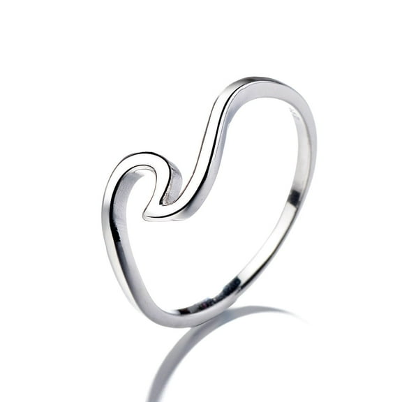 Sterling Silver Surfing Wave Ring