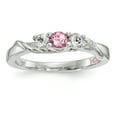 thumbnail image 1 of Sterling Silver Survivor Collection Clear/Pink Swarovski Topaz Joanna Ring Size 6, 1 of 4
