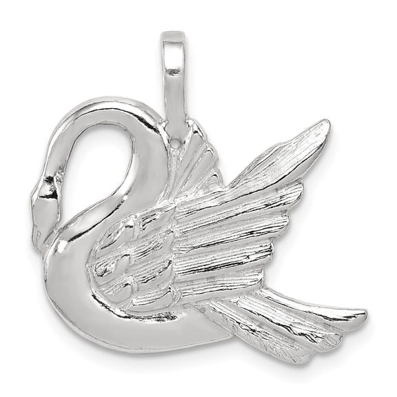 Sterling Silver Swan Charm Pendant