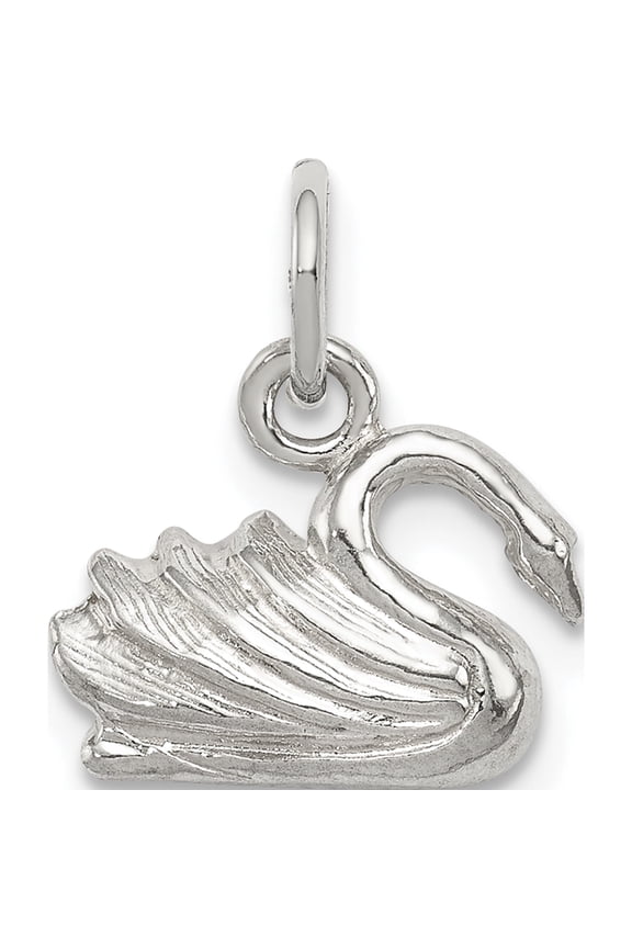 Sterling Silver Swan Charm Solid Casted Polished Vibrant Breathtaking Enchanting Ideal for collectors and jewelry lovers