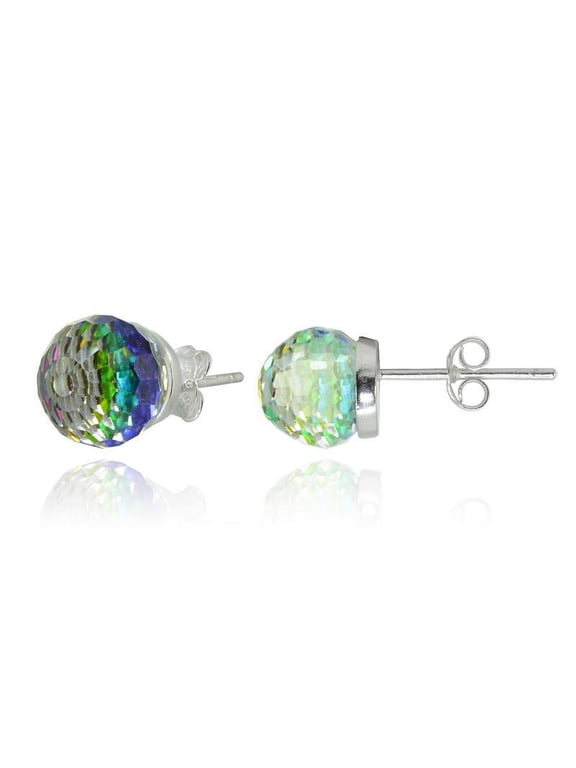 Sterling Silver Swarovski Elements Round Stud Earrings