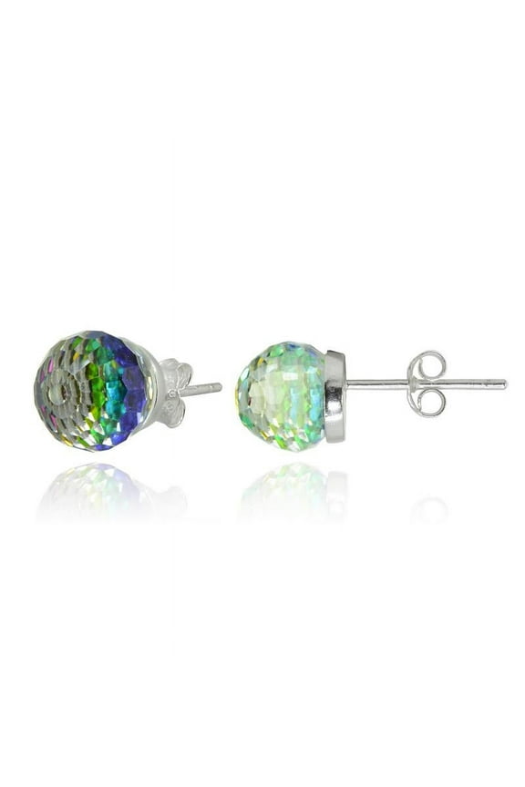 Sterling Silver Swarovski Elements Round Stud Earrings