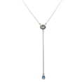 thumbnail image 1 of Sterling Silver Swarovski Elements Teardrop Y-Shaped Necklace 17.5", 1 of 3