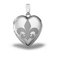 thumbnail image 1 of Sterling Silver Sweetheart "Fleur De Lis" Heart Locket - 3/4 Inch X 3/4 Inch, 1 of 2