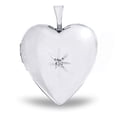 thumbnail image 1 of Sterling Silver "Sweetheart" Heart Locket Necklaces with Cubic Zirconia 3/4 in x 3/4 in, 1 of 4