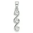 thumbnail image 1 of Sterling Silver Swirl 3-stone CZ Pendant Charm, 1 of 4