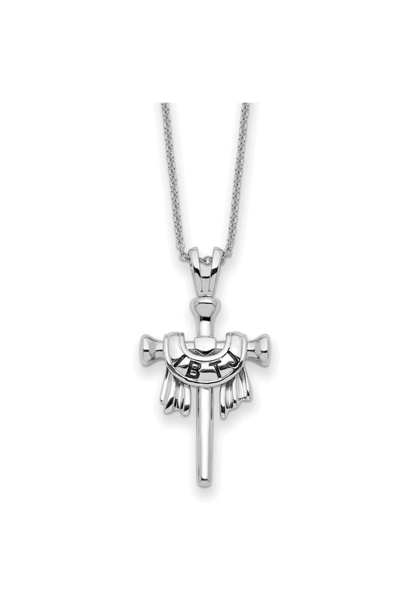 Sterling Silver Sword Cross Pendant Necklace for Men and Women Religious Polished Charm Statement Christian Jewelry Faith Inspired Meaningful Design
