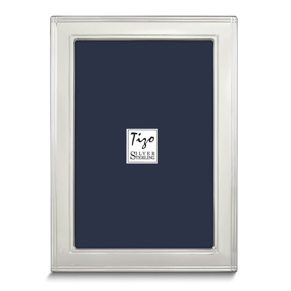 Sterling Silver Tarnish Resistant Lined Edge 8x10 Photo Frame with Finished Wood Back