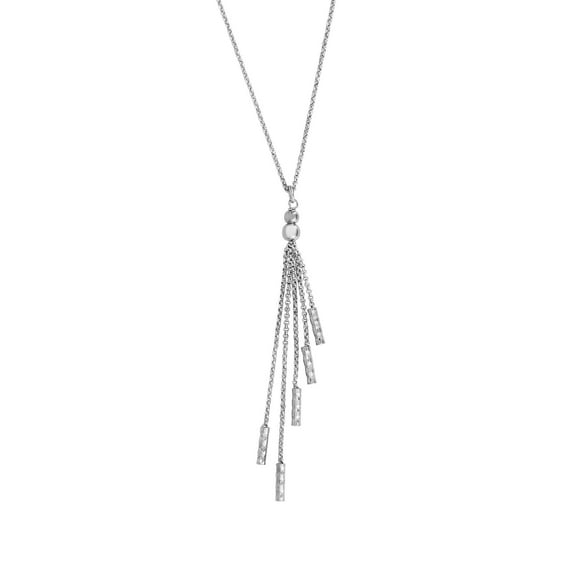 Sterling Silver Tassel Charms Fancy Necklace, 18"